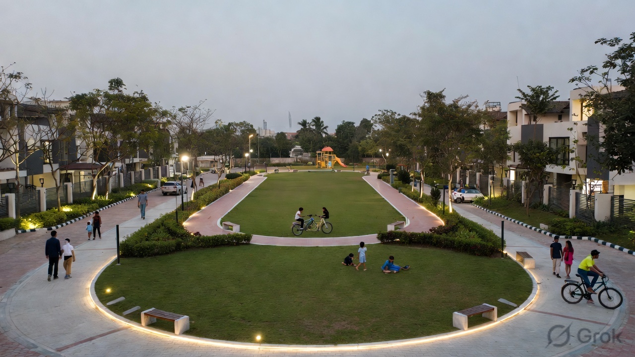 Leisure spaces at Pearl Mayberry premium plots for sale in Bangalore North