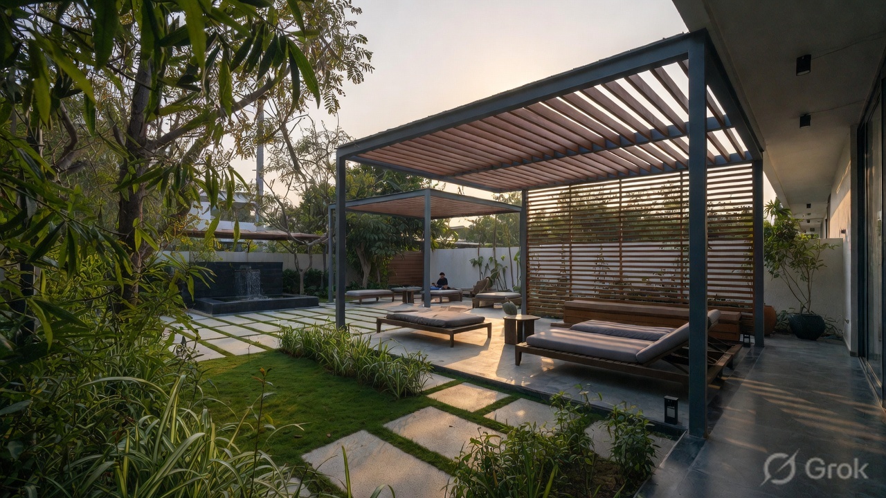 Relaxation corners at Pearl Mayberry Hollywood Town North Bangalore plotted development